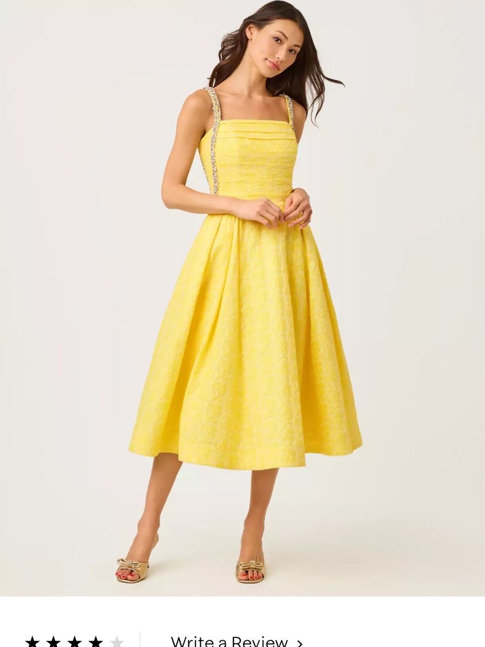 Lilly Pulitzer Yellow Jewel-Strap Midi Dress size 14